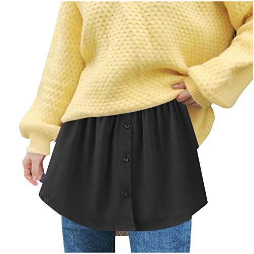 Hemdverlängerung Blusenrock Damen Bluse Rock Elegant Unterrock Hemdrock Layered Shirtverlängerungen Extender Mini Skirt Blusenverlängerung Herbst Winter Accessoire Für Pullover Sweatshirts Jacken