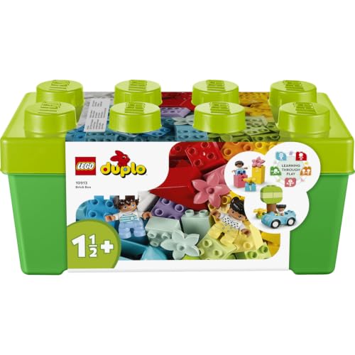 LEGO DUPLO Classic DUPLO Steinebox 10913 | Spielzeug ab 1 Jahr für Jungen & Mädchen, mit bunten Zahlensteinen, Auto, 2 Minifiguren & Aufbewahrung, Geschenk, 65 Teile