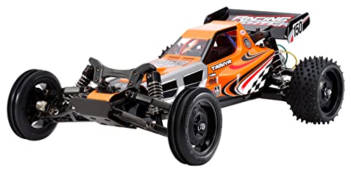TAMIYA 300058628 Figur 1:10 Racing Fighter (DT-03) The Real, ferngesteuertes Auto, RC Fahrzeug, Modellbau, Bausatz zum Zusammenbauen, Hobby, Basteln, Unisex – Erwachsene, orange