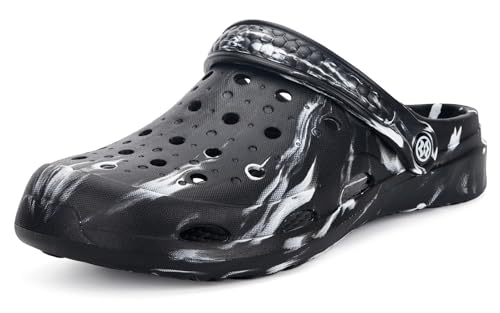 Eagsouni Clogs Pantoletten Herren Damen Hausschuhe Sommer Gartenschuhe Strand, Schwarz, 38/39 EU