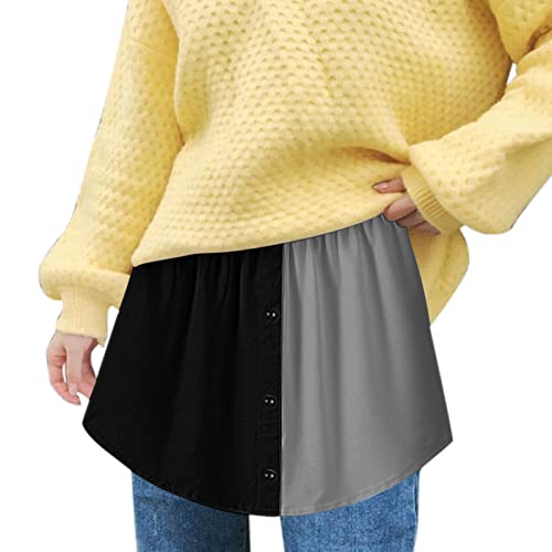 Blusenrock Damen Hemdverlängerung Bluse Rock Elegant Unterrock Unterzie Fake Lower Shirt Verlängerung Extender Mini Skirt Blusenverlängerung Herbst Winter Accessoire Für Pullover Sweatshirts Jacken