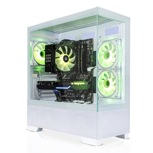 SYSTEMTREFF Gaming PC weiß Intel Core i7-12700K 8x5GHz | Nvidia RTX 5060 Ti 8GB DX12 | 1TB M.2 NVMe | 16GB DDR5 RAM | Windows 11 | WLAN Desktop Computer Rechner für Gamer, Zocker & Streamer