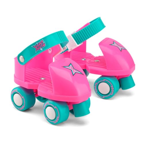 Xootz Anfänger Quad Rollschuhe für Kinder Jungen Mädchen Pink One Size Sichere und Stabile Skates für Kinder ab 3 Jahren Verstellbarer Fußboden Inklusive Bremsstopper