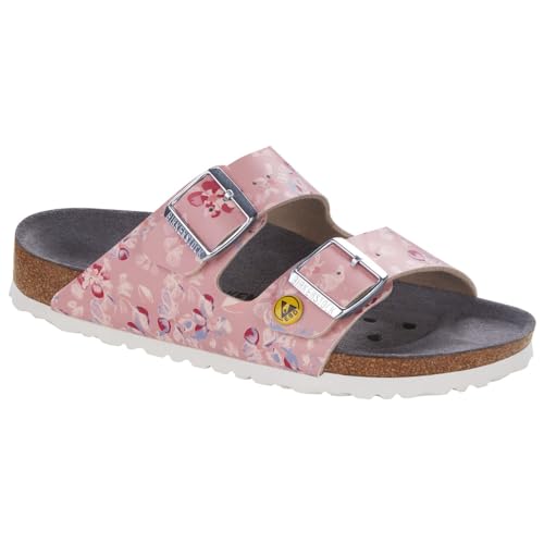 Birkenstock Damen Pantolette Arizona ESD Flower Field Rose 39