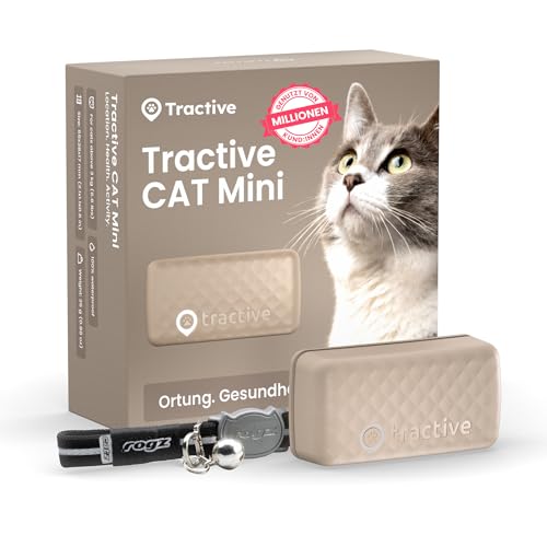 Tractive CAT Mini GPS Tracker für Katzen | Marktführer | Live-Ortung | Positionsverlauf | Gesundheitswarnungen | Aktivitätstracking | Halsband inkludiert | Abo Erforderlich (Braun)