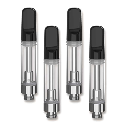 CannBro Einweg-Verdampfe,510er Gewinde,Ohne Nikotin/Ohne Flüssigkeit,Lebensmittelgeeignet · Kindersicher · Ideal Für CBD (Schwartz, 1.0ml, 4 Stück)