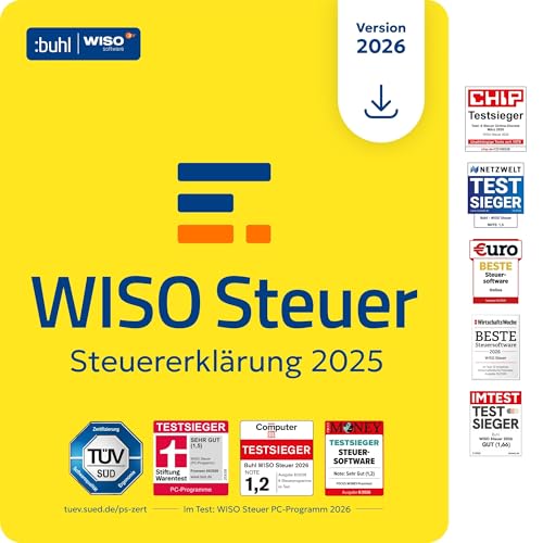 WISO Steuer 2026 (für Steuerjahr 2025) Für Windows, Mac, Smartphones und Tablets | Digitaler Download