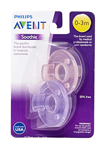 Avent - 2x Soothie Baby Schnuller, 0-3 Monate, Rosa/Lila - aus den USA
