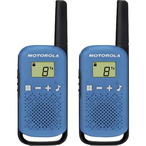 Motorola Talkabout T42 PMR-Funkgeräte (2er Set, PMR446, 16 Kanäle, Reichweite 4 km) blau