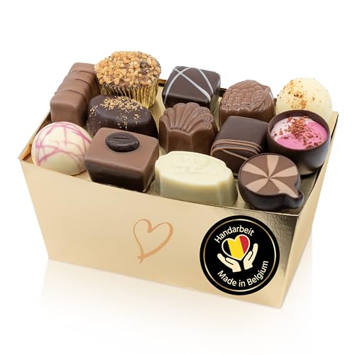 ePralinchen handverarbeitete belgische Luxus-Pralinen | Premium Edition 500g | klassische Pralinenmischung mit Nuss, Frucht, Karamell uvm. | ohne Alkohol | köstliche Schokolade made in Belgium