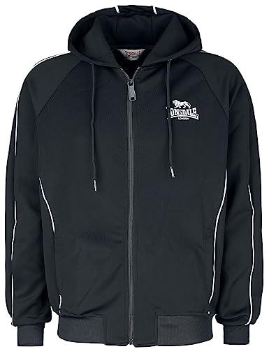 Lonsdale Men's ACHAVANICH Hooded Sweatshirt, Black/White, L