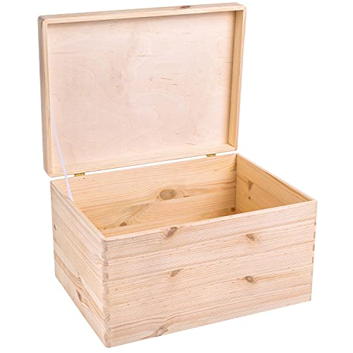 Creative Deco XXL Große Holzkiste mit Deckel | 40x30x24 cm Weihnachten