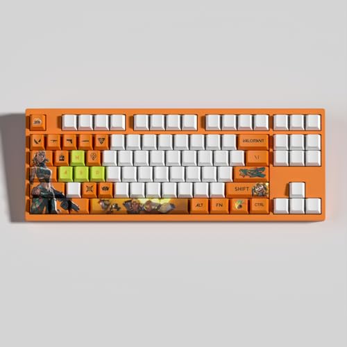 Valorant Raze Set mit 29 Keycaps, PBT, hohe Dichte, OEM Profile Dye Sublimation, Layout, ideal für Content-Designer und Sportbegeisterte
