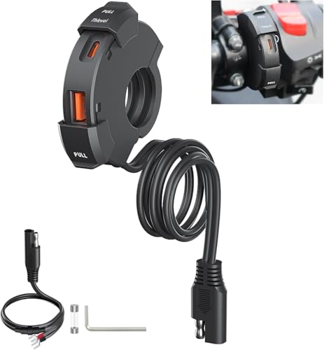 Thlevel Motorrad USB Ladegerät 12V USB C Steckdose Ladebuchse 48W