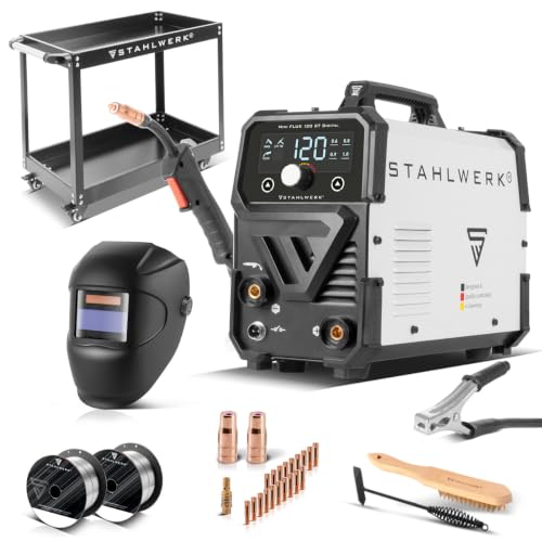 STAHLWERK Mini FLUX 120 ST Digital Schweißgerät Vollausstattung Gerätewagen