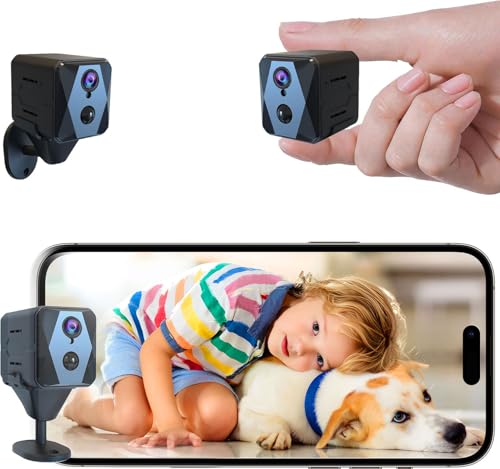 aidowocam Mini Kamera,4K Überwachungskamera Innen, Kamera Überwachung Innen,WiFikamera Live Übertragung Handy APP Für Lange Standby 2800mAh Akku Kamera,Bewegungsmelder/Nachtsicht/Cloud