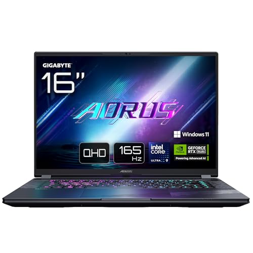 Gigabyte AORUS Elite 16 BWH Gaming-Laptop – 16,0“, 165Hz WQXGA, Intel Ultra 9 275HX, NVIDIA RTX 5070, 32GB DDR5 5600MHz, 2TB Gen4 SSD, Win 11 Pro, 2 Jahre Garantie, Dolby Atmos, Elite 16 BWHC3DEC65SP