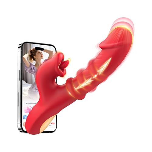 Cacuola Dildo Vibrator mit Stoßen Gleitring, Sex Spielzeug für die Frau