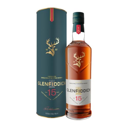 Glenfiddich Single Malt Scotch Whisky 15 Jahre Solera mit Geschenkverpackung, 700ml (Erhältlich in verschiedenen Varianten)