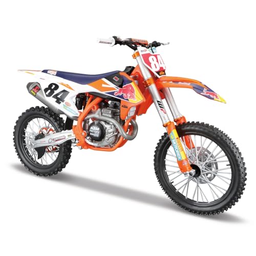 Maisto - Red Bull KTM Supercross SX450 Jeffrey Herlings, Maßstab 1:6, Detailliertes Diecast Modell, funktionierende Federung, bewegliche Lenkung, inkl. Ständer, Altersempfehlung ab 8 Jahren
