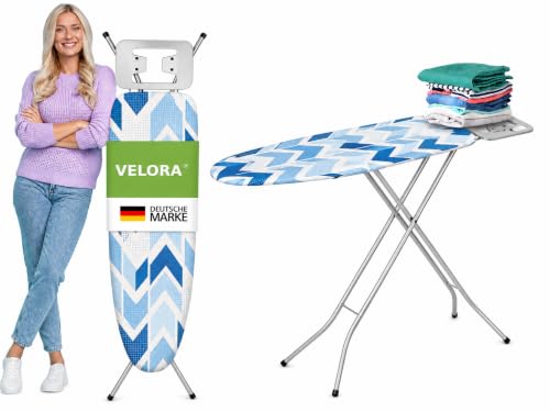 VELORA® Bügelbrett Grau [105 × 30 cm] höhenverstellbar klappbar