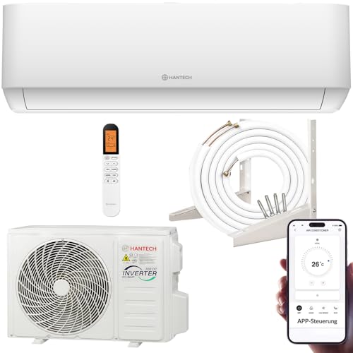 Split Klimaanlage 12000 BTU (bis 45m²) HANTECH H-PRO Heiz-&Kühlfunktion, Luftfilter, WIFI, Montagematerial weiß