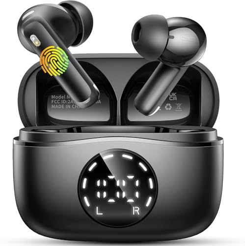 2026 Bluetooth Kopfhörer, Kopfhörer Kabellos Bluetooth 5.4, 50 Std Spielzeit In Ear Kopfhörer HiFi Stereo mit 4 ENC Noise Cancelling Mics, IP7 Wasserdicht Kabellose Kopfhörer, Ohrhörer mit LED-Anzeige