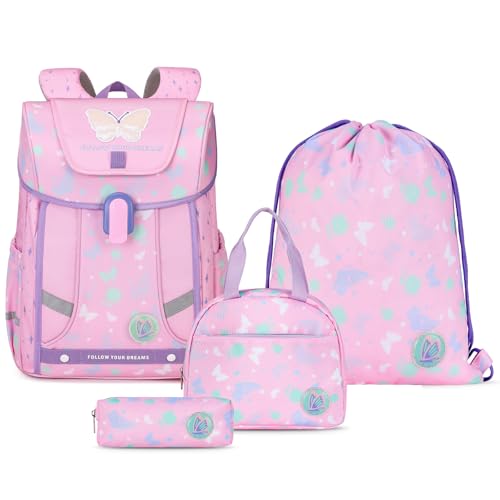 Amythe Ergo Set 4-teilig Schulranzen Mädchen Ergonomischer ab 1. Klasse