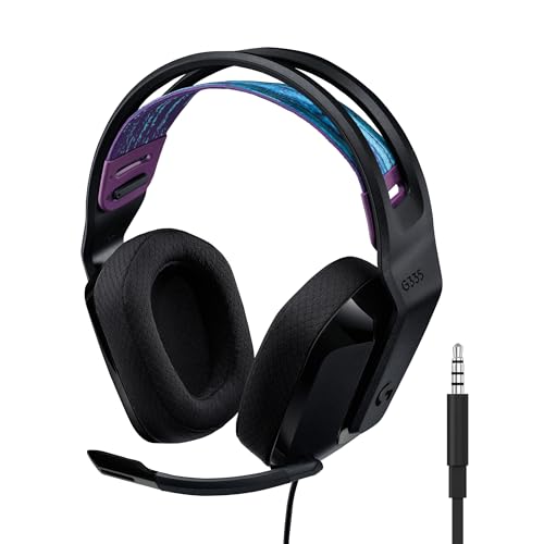 Logitech G335 Kabelgebundenes Gaming-Headset, Flip-to-Mute-Mikrofon, 3,5 mm Audioanschluss, Memory-Schaum-Ohrpolster, Leicht, Kompatibel mit PC, PlayStation, Xbox, Nintendo Switch - Schwarz