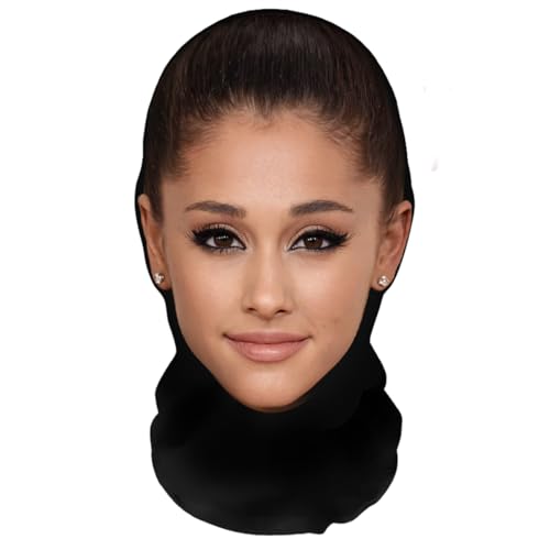 Aristo Solutions Realistische Ariana Grande 3D-Druck Vollgesichtsmaske – Atmungsaktiv, leicht & bequem, ideal für Cosplay, Partys, Halloween, Karnveal & Events MI