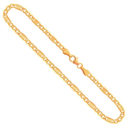 EDELIND Goldkette Herren Damen 585 Echtgold - 3.5mm Fantasiekette 55 cm Gelbgold - massiv Halskette mit stilvoller Geschenkbox