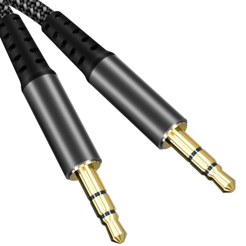 Aux Kabel, Audio Kabel 3,5mm Klinke auf Klinke Stereo klinkenkabel 3,5 [1,2M] Nylon Geflochtenes Klinkenkabel für Autoradio, Kopfhörer, Stereoanlage, PC, Handy, Tablet, Lautsprecher, MP3 MP4 Player