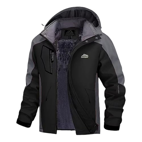 Pdakieyxnd Winterjacke Herren Warme Wasserdicht Skijacke - Ski Jacken Arbeitsjacke Herren Snowboardjacke Skianzug Fahrradjacke Winter Jacket Men Lang Winterparka Regenjacke Mit Abnehmbare Kapuzen