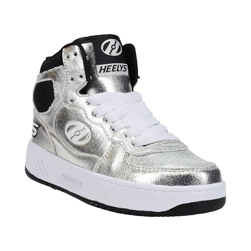 HEELYS Unisex-Kinderschuh mit Rollabsatz, silber/schwarz, 7 Big Kid