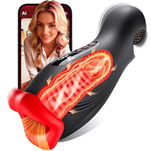 Masturbieren für Männer Dual-End Beads Stimulation 9 Vibration, Sex Spielzeug für die Männer Masturbator Penis Vibrator 4 Wellensaugen, Sex Toyset für Man mit Manuelles Trainer App Control Contitop