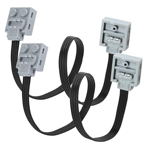 2 Stück Verlängerungskabel 25cm, Kompatibel mit Technik-Zubehör, Geeignet für Lichtschalter 8870 8869 und Motorfunktionen, Kabelverbinder für Bausteinspielzeug, Technik Kabel, Motor Kabel