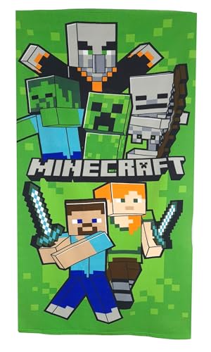 Minecraft Kinder Badetuch Strandtuch 70x140 Mikrofaser Duschtuch Öko-Tex