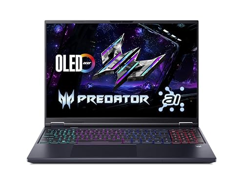 acer Predator Helios Neo 16 AI (PHN16-73-963H) Gaming Laptop, 13 Tops, 16 Inch WQXGA IPS 240Hz Display, Intel Core Ultra 9 275HX, 32 GB RAM, 1 TB SSD, NVIDIA GeForce RTX 5070, Windows 11, QWERTZ