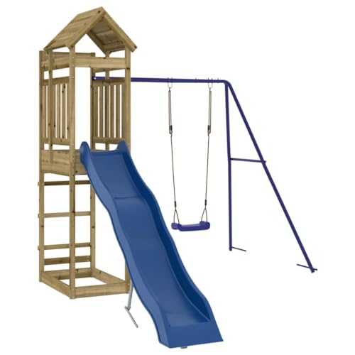 vidaXL Spielturm, Klettergerüst mit Rutsche Schaukel, Kinder Kletterturm mit Sandkasten, Spiel-Zubehör für Garten, Spielgeräte Spielplatz, Imprägniertes Kiefernholz