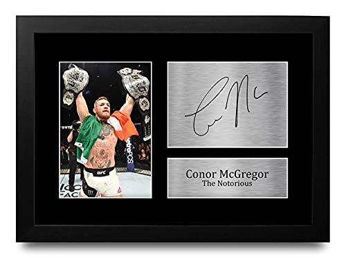 HWC Trading Conor Mcgregor A4 Gerahmte Signiert Gedruckt Autogramme Bild Druck-Fotoanzeige Geschenk Für Ufc Fans