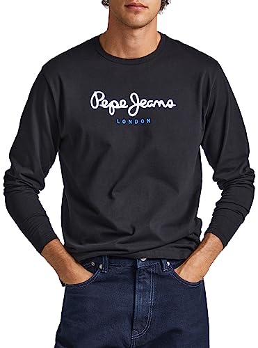 Pepe Jeans Herren Eggo Long T-Shirt, Schwarz, M