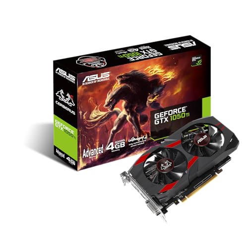 ASUS Cerberus-GTX1050TI-A4G Gaming Grafikkarte (Nvidia, PCIe 3.0, 4GB GDDR5 Speicher, DVI, HDMI, Display Port)