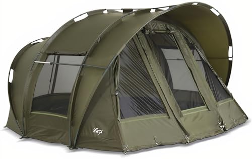 Lucx Leopard Bivvy Angelzelt für 2-3 Mann - wasserdichtes Karpfenzelt mit herausnehmbarer Bodenplane mit Reißverschluss & 10.000 mm Wassersäule