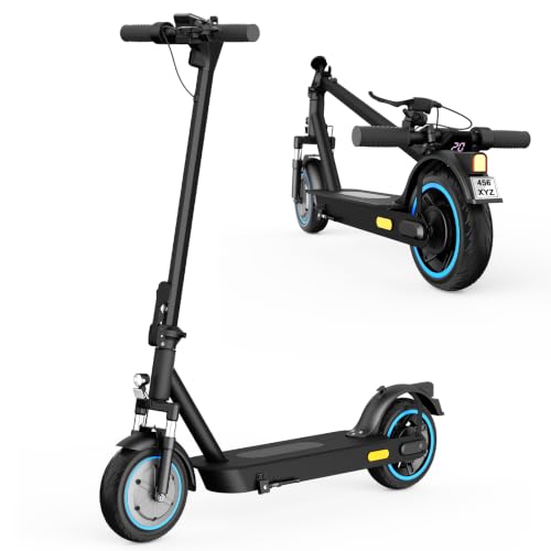 ApexSurge E-Scooter für Erwachsene, 10-Zoll-Reifen, 350W Motor(Spitzenwert 500W), 35 km Reichweite, 20 km/h Höchstgeschwindigkeit, klappbar, leicht, Doppelscheinwerfer, Trommelbremse, App-Steuerung