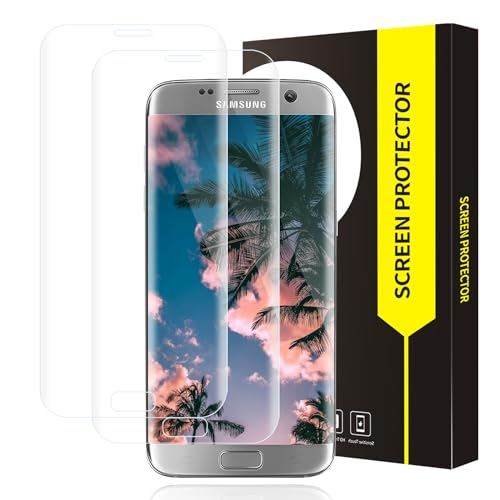 Cable Leader Schutzfolie für Panzerglas für Samsung Galaxy S7 Edge Schutzglas, 9H Härte Kratzfest Displayfolie, 3D Vollständig transparent Blasenfrei, 2 Stück HD Sensitive Touch S7 Edge Displayschutz