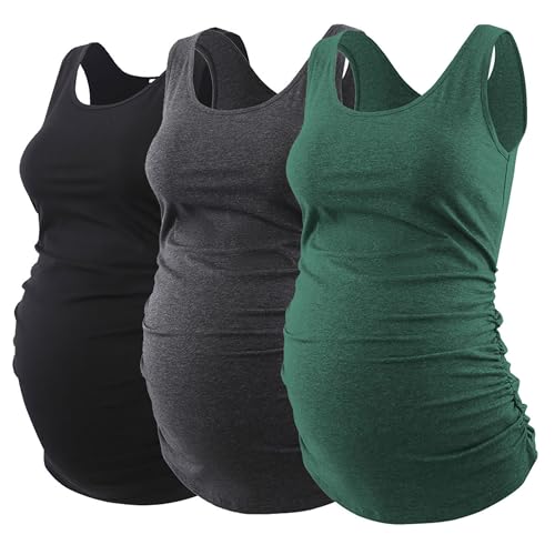 Love2Mi 3 Pcs Umstandstop Umstandsmode Schwangerschafts Top Umstandsshirt
