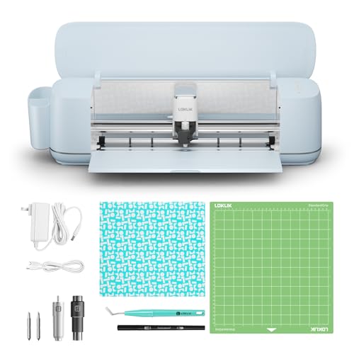 LOKLiK iCraft Plotter Maschine – Schneidemaschine zum Personalisieren von Textilien, Tassen, Taschen, Aufklebern und Dekorationen. Kompatibel mit Flexfolie, Papier, Leder, Karton und mehr. (Blau)