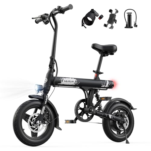 VARUN E Bike, 14 Zoll E-Bike Herren Damen mit 36V 280.8Wh Akku, 250W Motor, Ebike Klapprad mit 3 Fahrmodi, Integrierte Nabe, LCD-Display, Mini Elektrofahrräder E-Klapprad mit Reichweite Max 45 KM