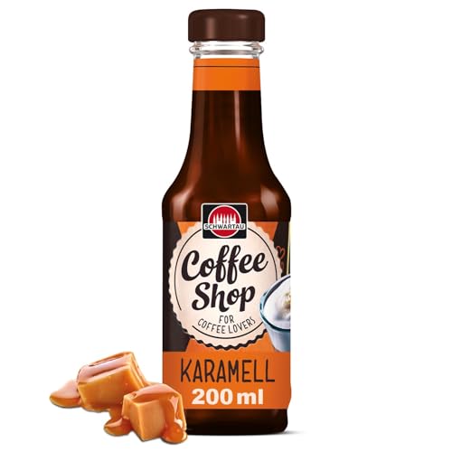 Schwartau Coffee Shop Karamell-Sirup - Barista-Qualität für Kaffee-Kreationen, Kaffeesirup, Natürlicher Geschmack ohne Farbstoffe, 200ml