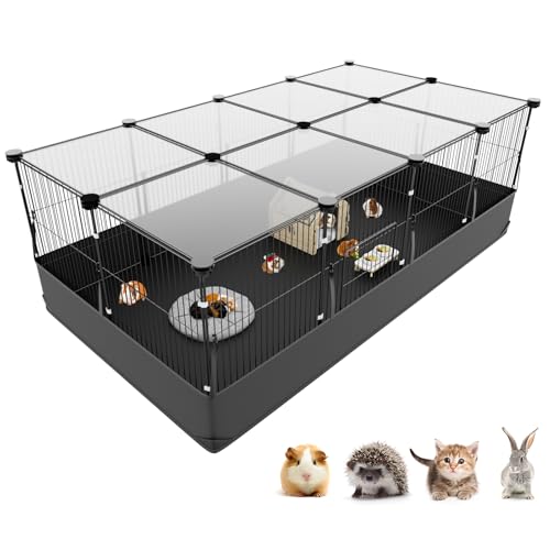 Aystkniet Meerschweinchenkäfig 122x60x40cm(L×B×H) mit Abdeckung |Bodenmatte